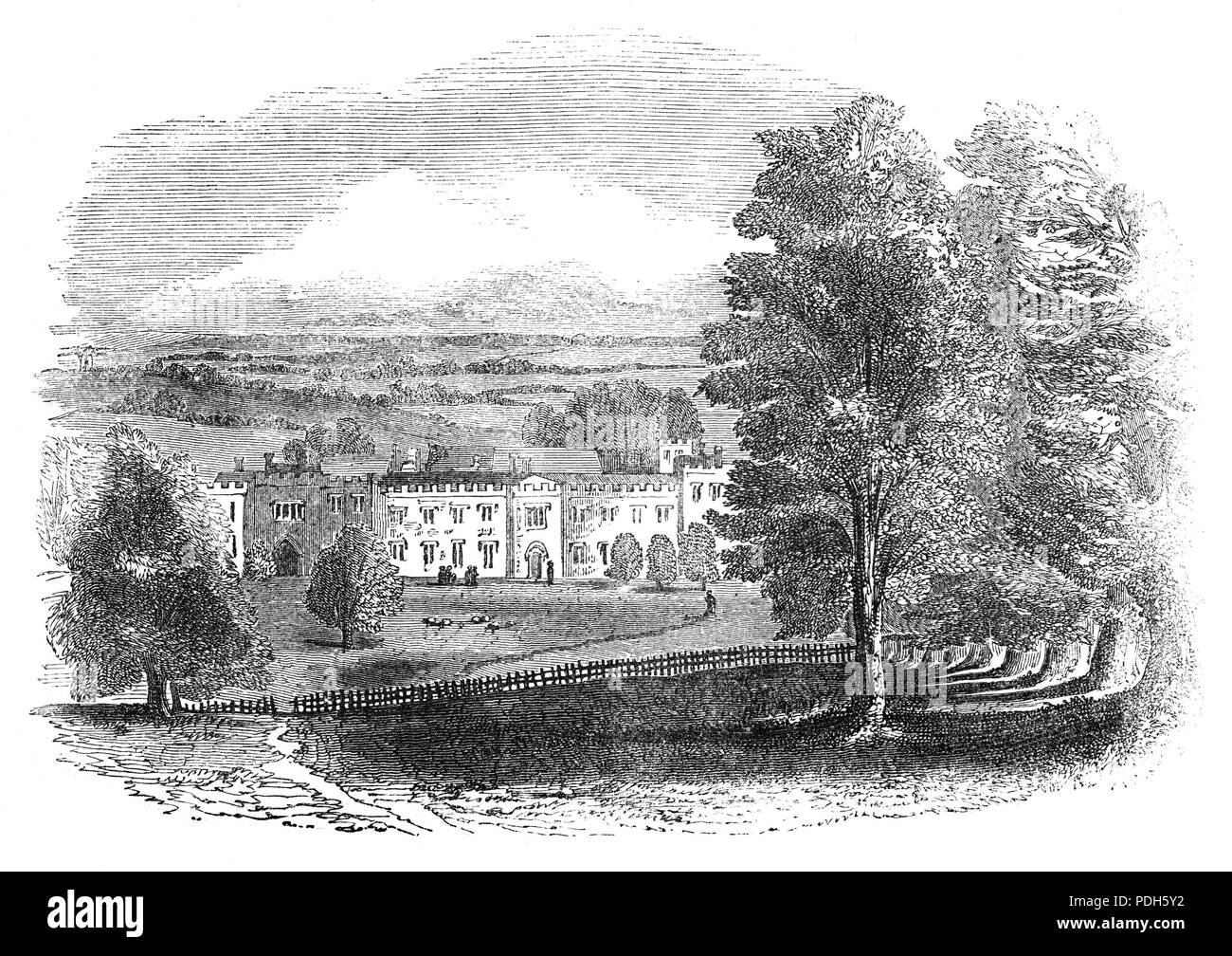 Penshurst Place est un bâtiment historique près de Tonbridge, Kent, 32 miles (51 km) au sud-est de Londres, en Angleterre. C'est la maison ancestrale de la famille de Sidney, et a été le lieu de naissance du grand poète élisabéthain, courtisan et soldat, sir Philip Sidney. Le manoir actuel a été construit en 1341 pour sir John de Pulteney, un marchand londonien et quatre fois celle du lord maire de Londres qui voulaient une résidence de campagne, non loin de Londres. C'était au moment où ces biens ont cessé d'être châteaux : ils étaient plus des logements qui peuvent être défendus en cas d'urgence Banque D'Images