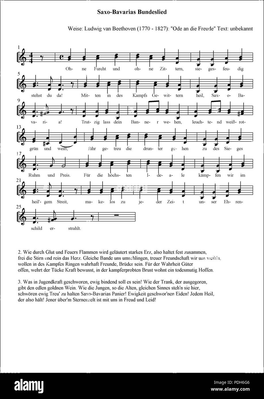 293 Saxo-Bavarias Bundeslied Banque D'Images