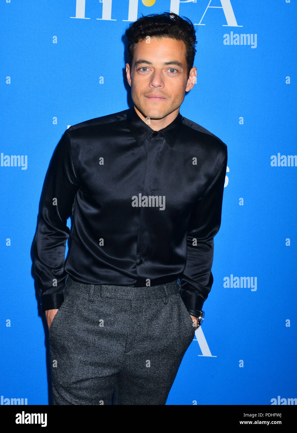 Rami Malek 058 arrive à la Hollywood Foreign Press Association (subventions du banquet à l'hôtel Beverly Hilton le 9 août 2018 à Beverly Hills, Californie. Banque D'Images