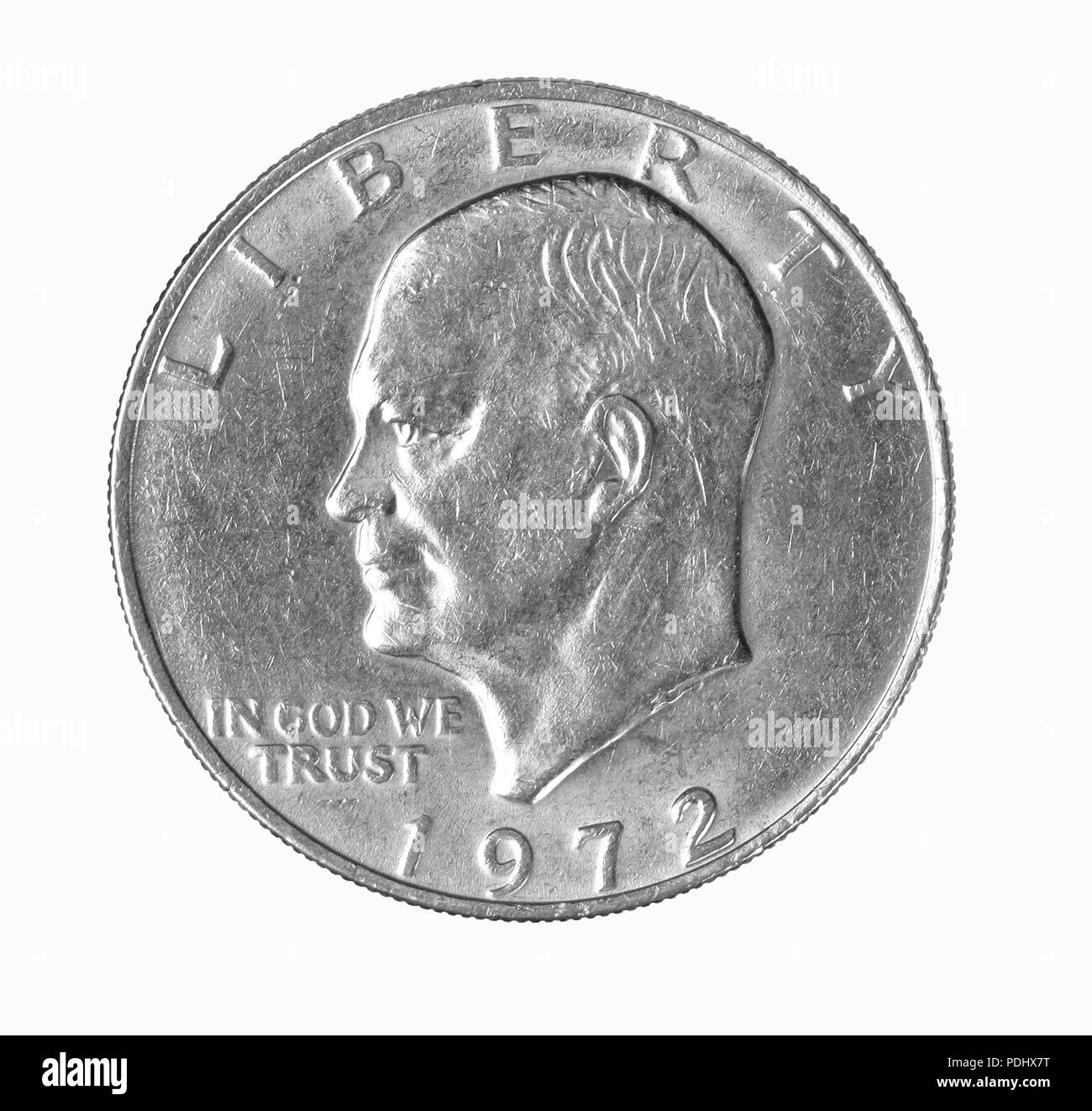 L'Eisenhower Dollar est une pièce de 1$ qui a été émis par le gouvernement des États-Unis à partir de 1971-1978. L'Eisenhower Dollar est nommé pour général de la Banque D'Images