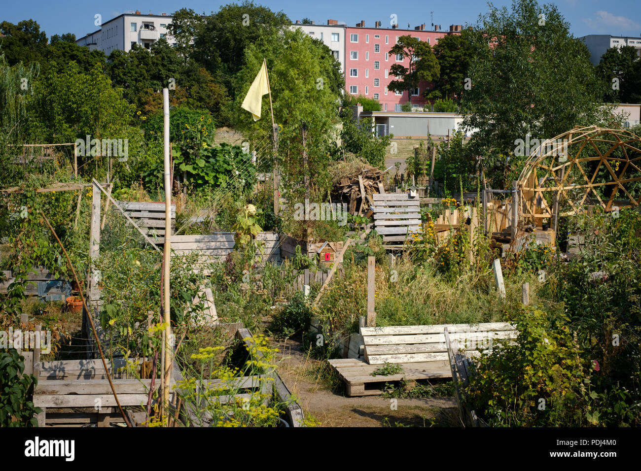 Les Jardins urbains à Tempelhofer Feld (Flughafen Tempelhof) à Berlin Banque D'Images