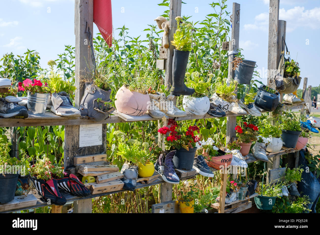 Berlin, Allemagne - août 2019 : Les Jardins urbains à Tempelhofer Feld (Flughafen Tempelhof) à Berlin Banque D'Images