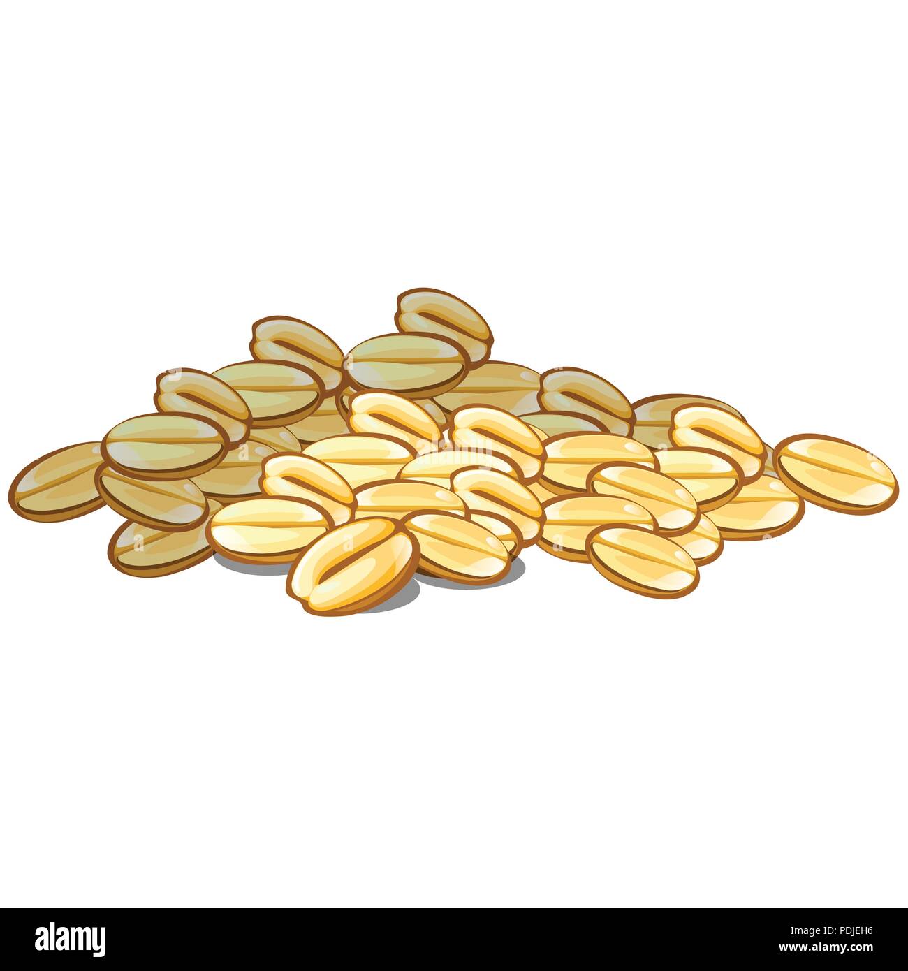 Une poignée de grains de blé isolé sur un fond blanc. Les céréales. L'alimentation des oiseaux. Vector illustration. Illustration de Vecteur