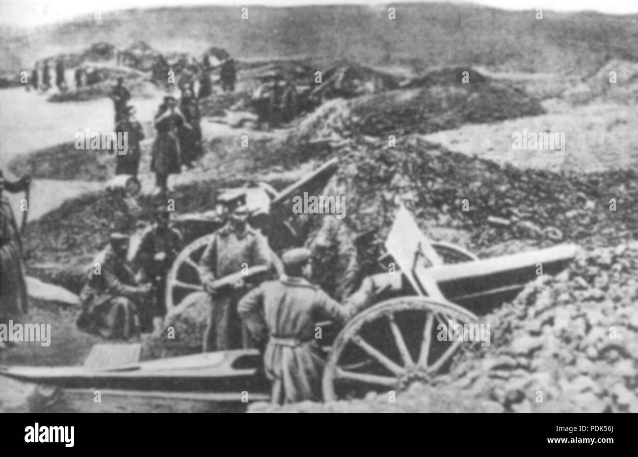 90 L'artillerie lourde bulgare - Guerre des Balkans Banque D'Images