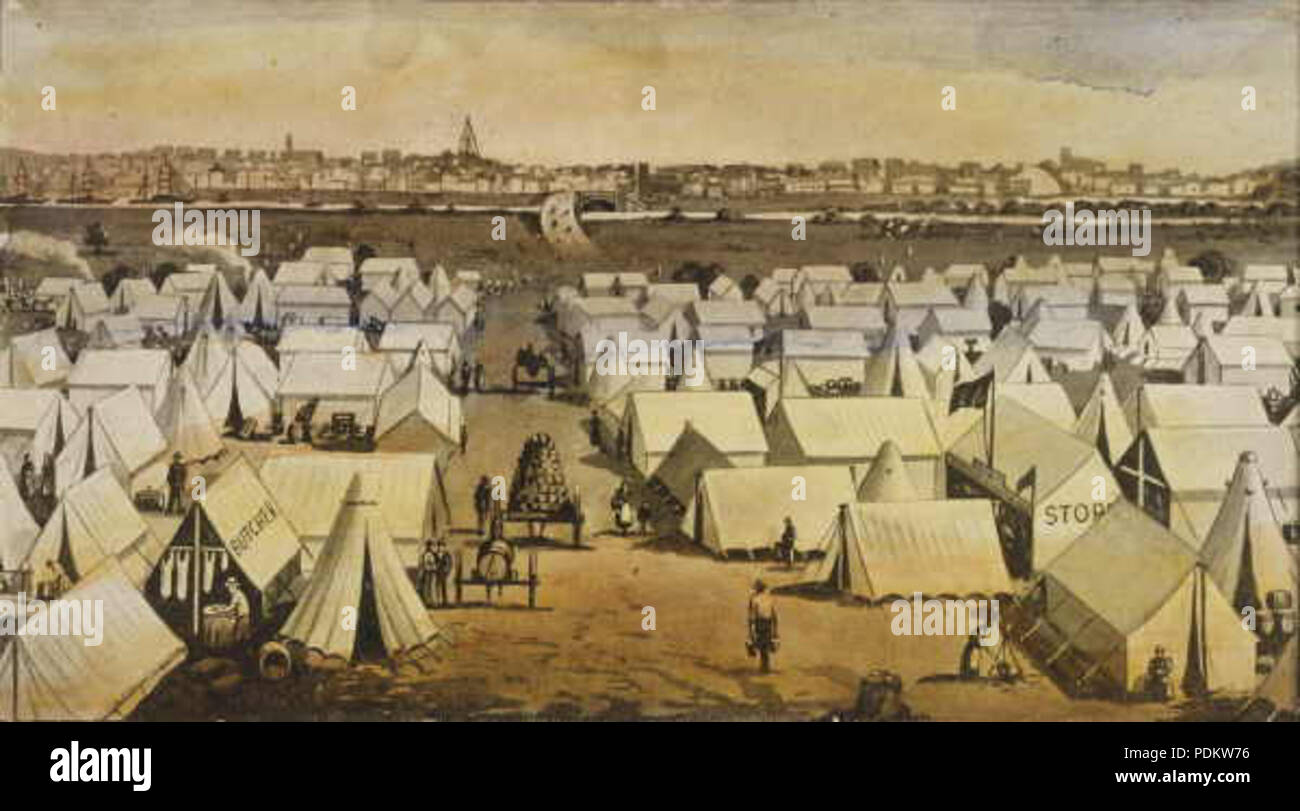 30 Toile ville sud Melbourne Victoria 1850 Banque D'Images