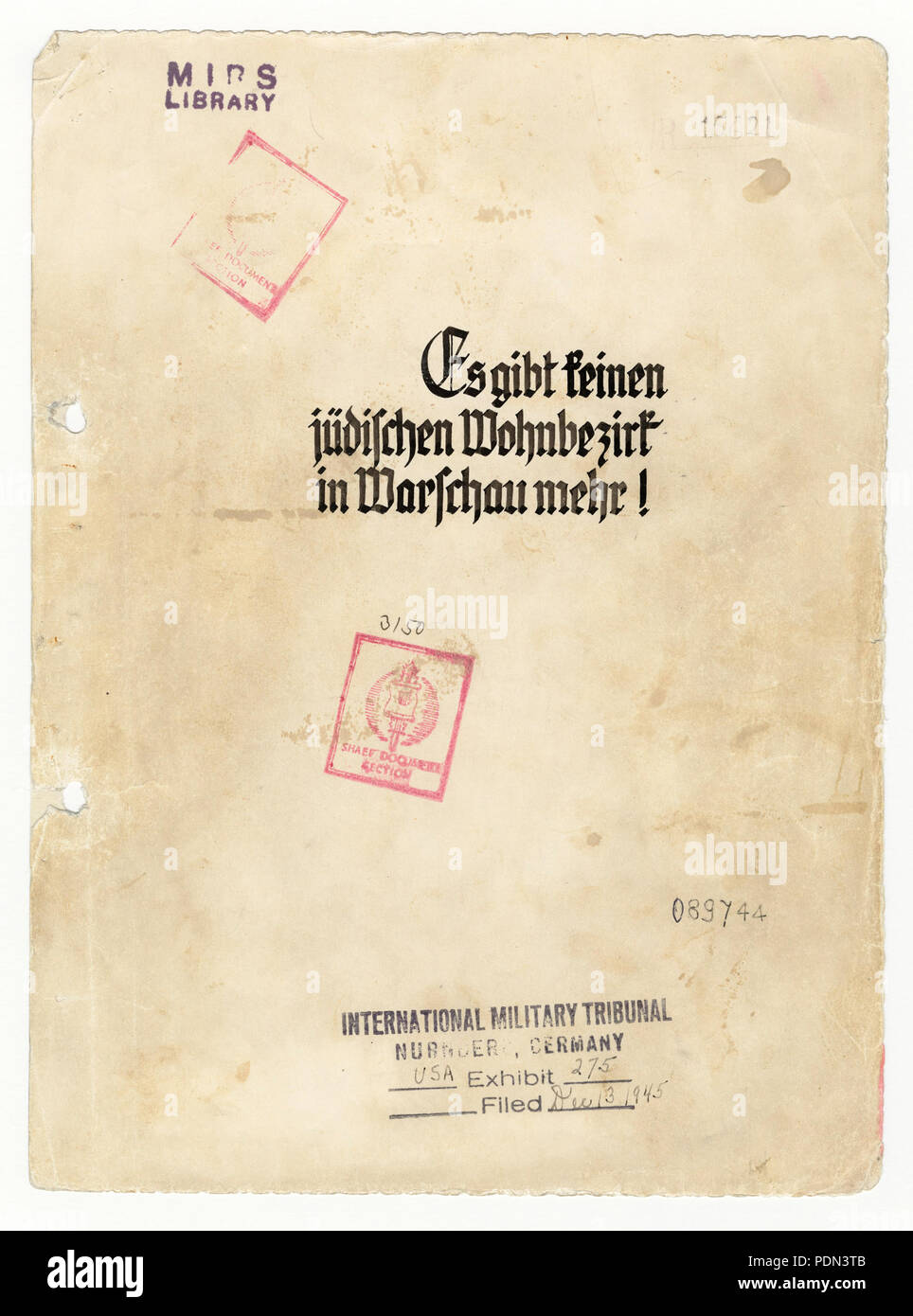 347 Rapport Stroop - Page de couverture Banque D'Images