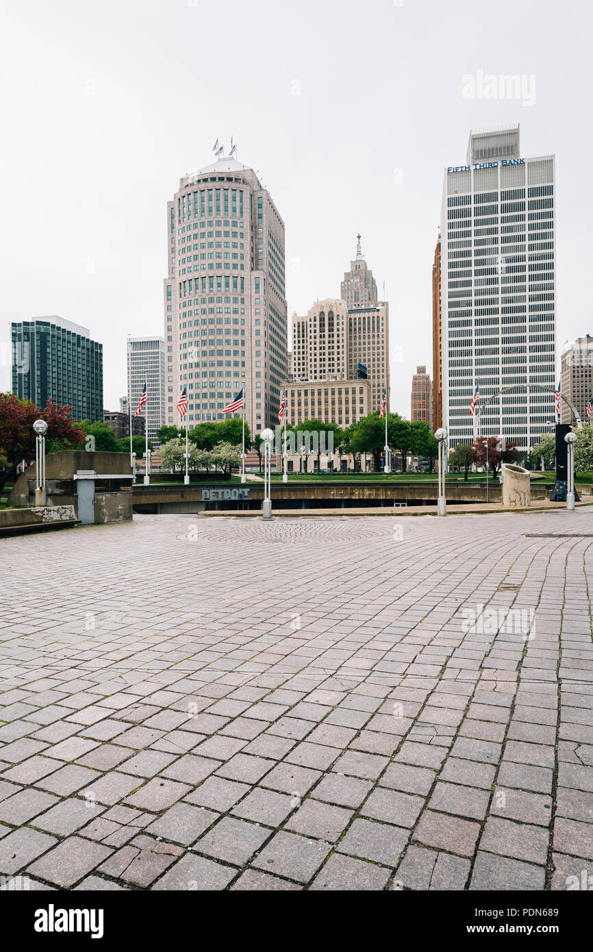 Hart Plaza, à Detroit (Michigan) Banque D'Images