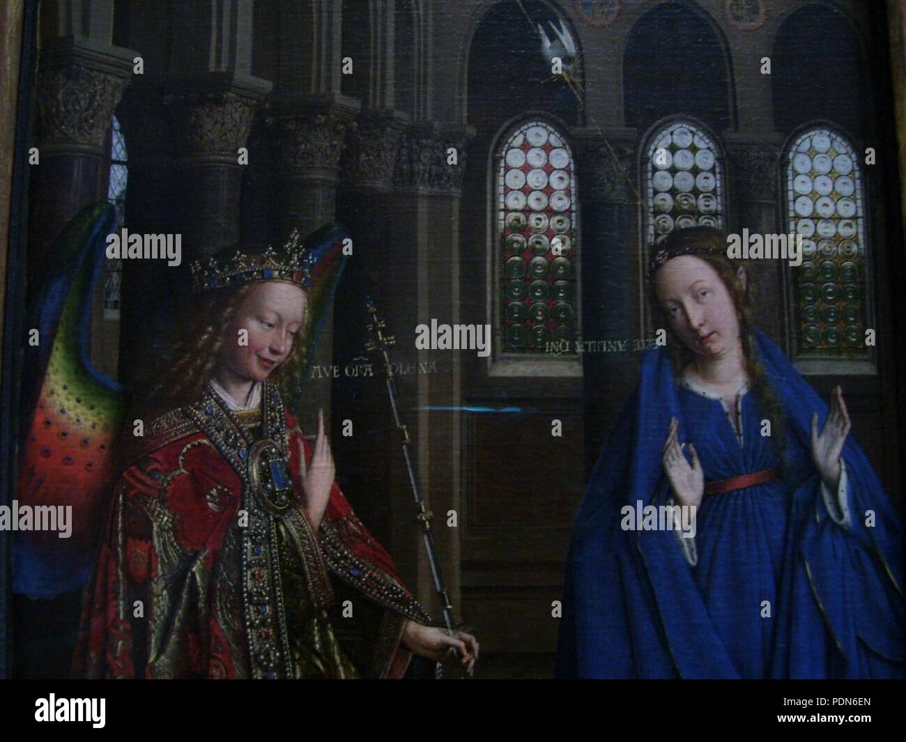 Annonciation - Vierge et l'Ange - Jan van Eyck - 1434 - NG Wash DC. Banque D'Images