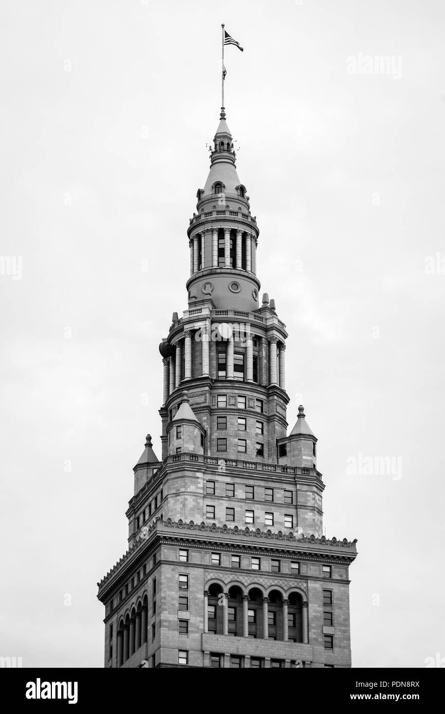 Le Terminal Tower, dans le centre-ville de Cleveland, Ohio Banque D'Images