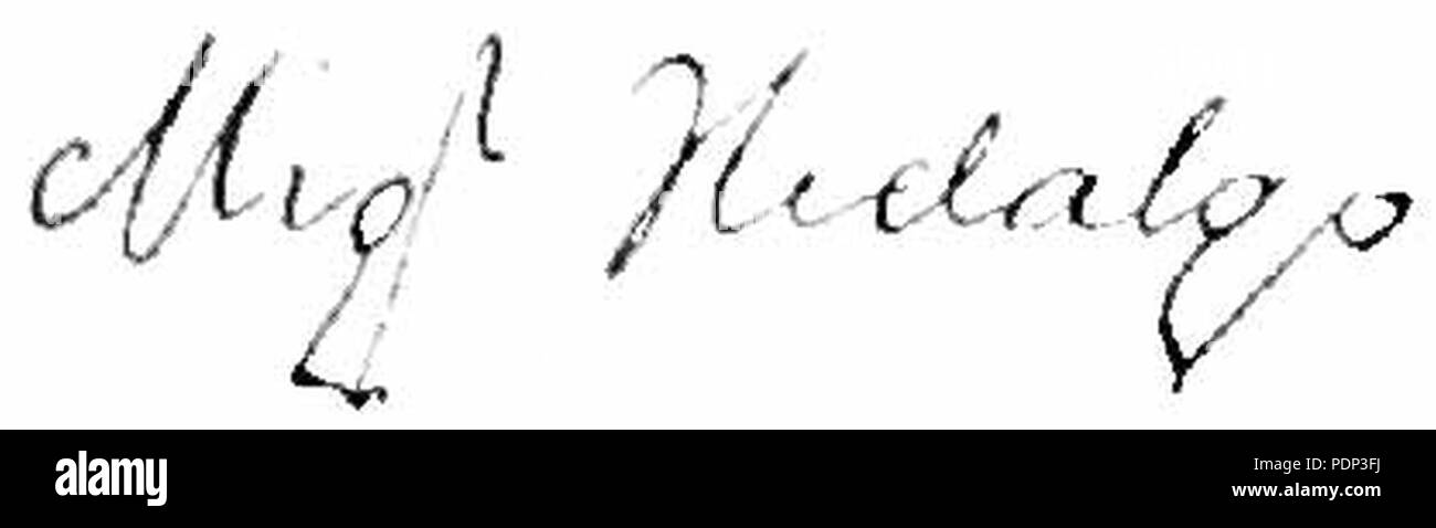 Appletons' Miguel Hidalgo y Costilla signature. Banque D'Images