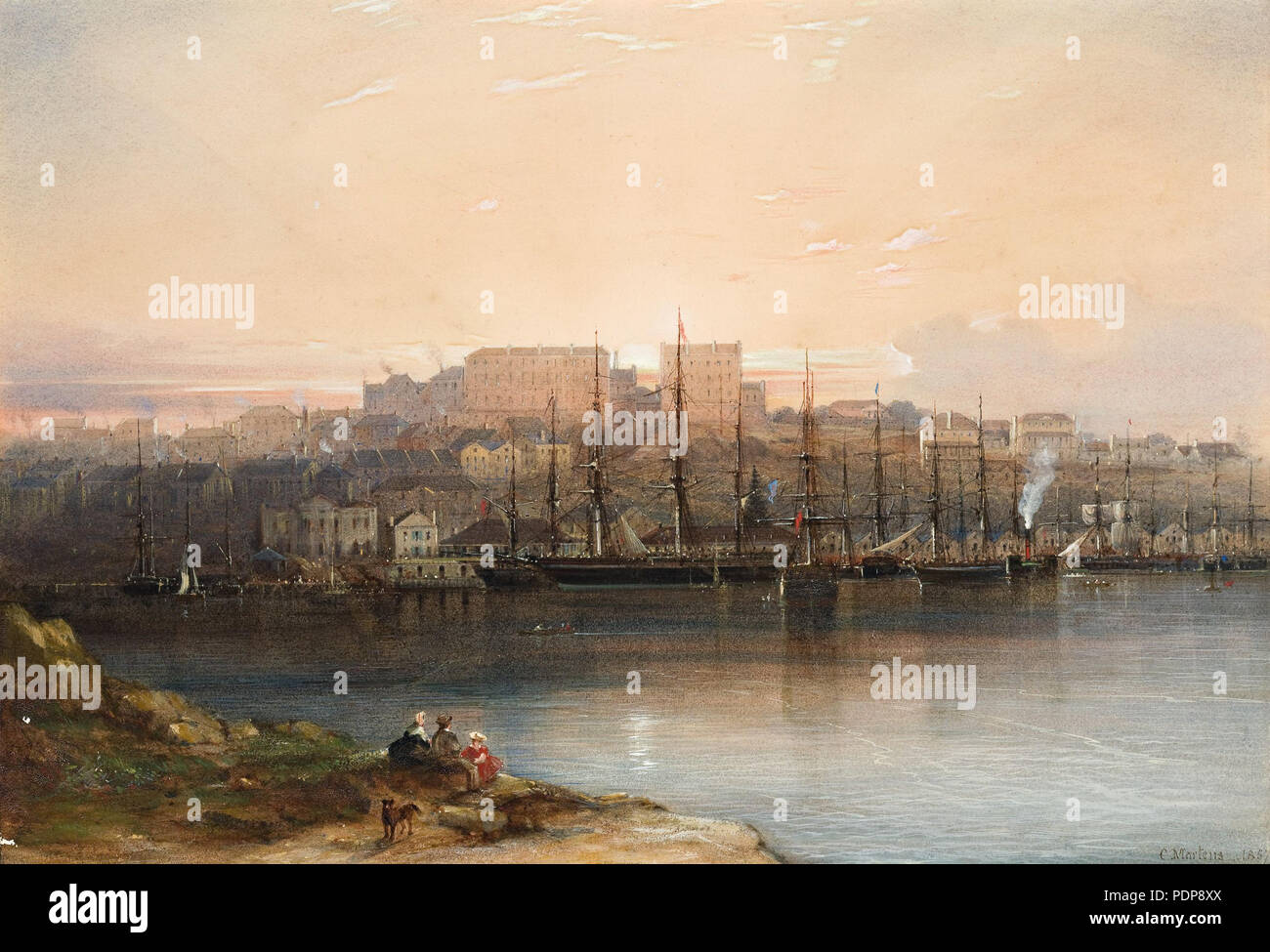 35 Conrad Martens - Campbells Wharf, 1857 Banque D'Images