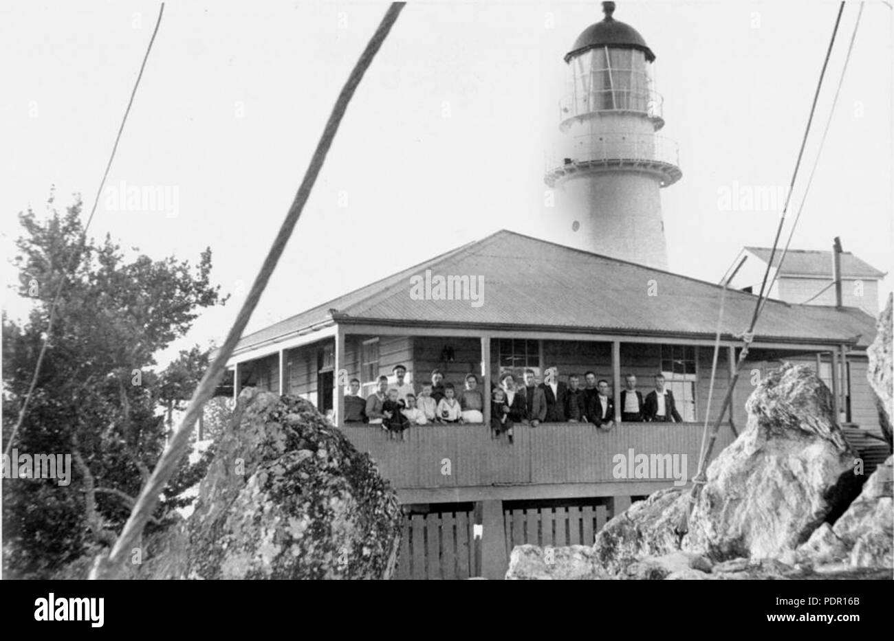 Rassemblement à 49 résidence du gardien de phare, Pine Islet, Mackay recherche région Banque D'Images