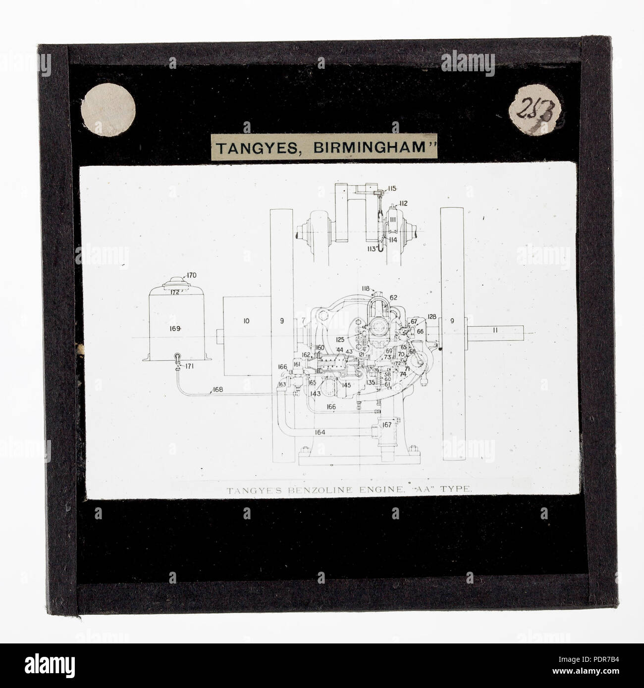 77 Diapositive - Tangyes Ltd Type AA, Moteur Essence, vers 1910 Banque D'Images