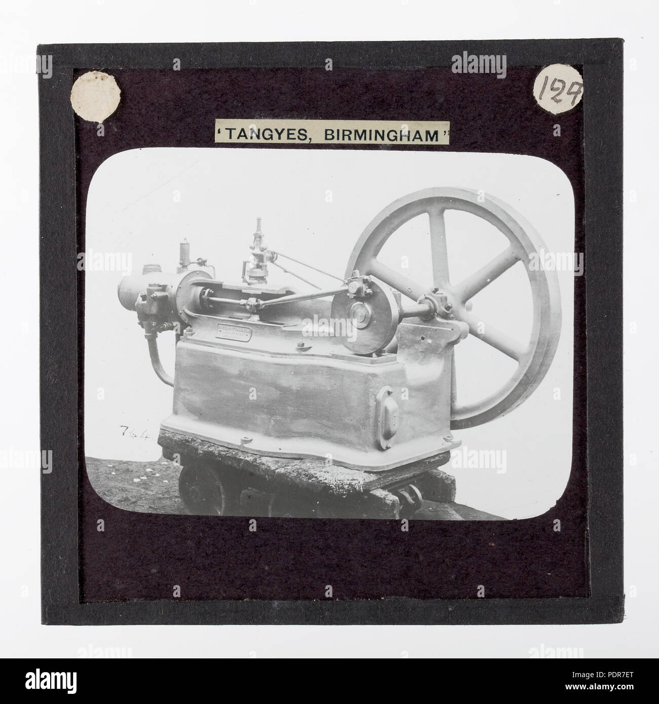 77 Diapositive - Tangyes Single-Cylinder horizontale, moteur à vapeur, vers 1910 Banque D'Images
