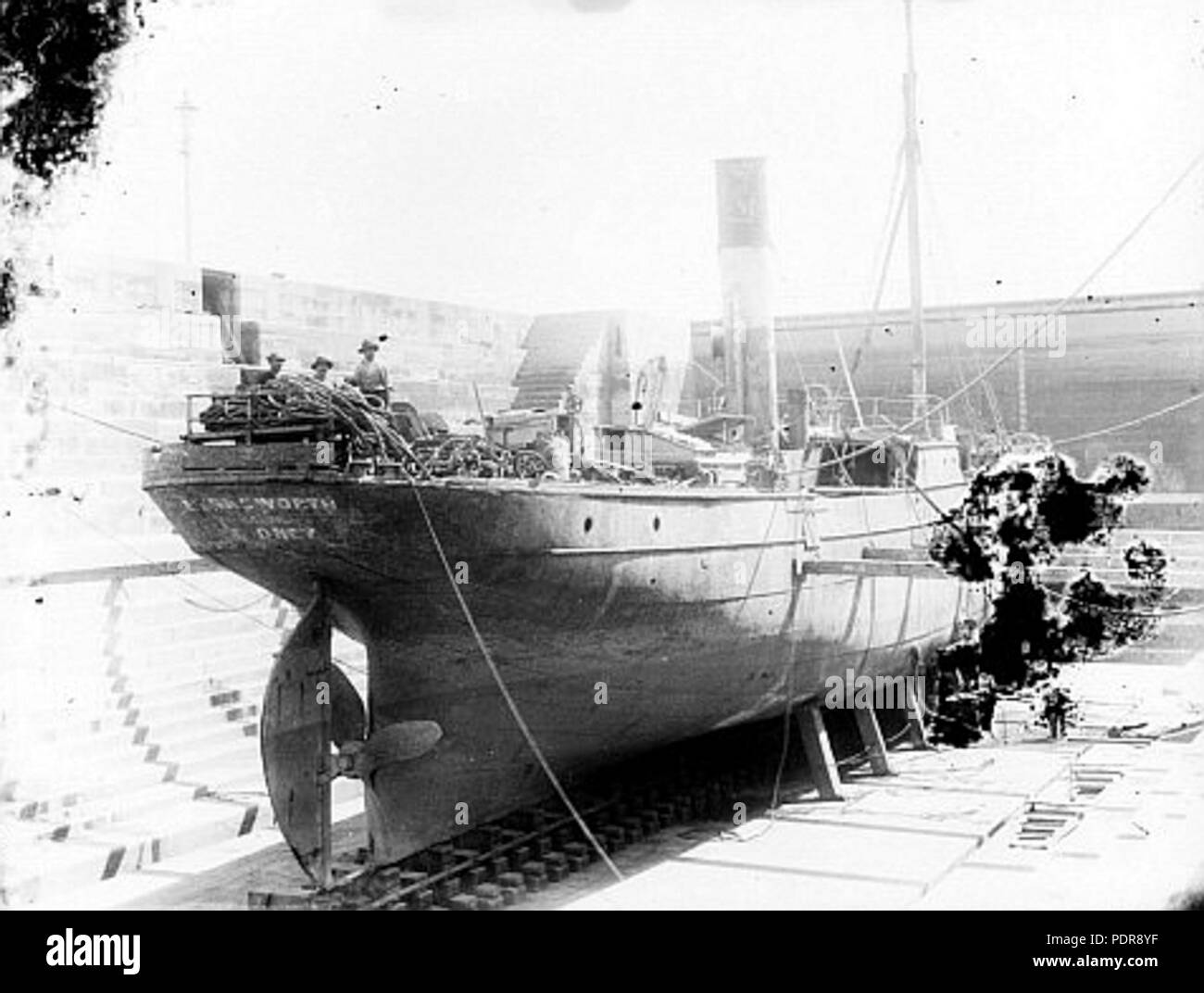 85 Merksworth en cours de réparation en cale sèche de Fitzroy Banque D'Images