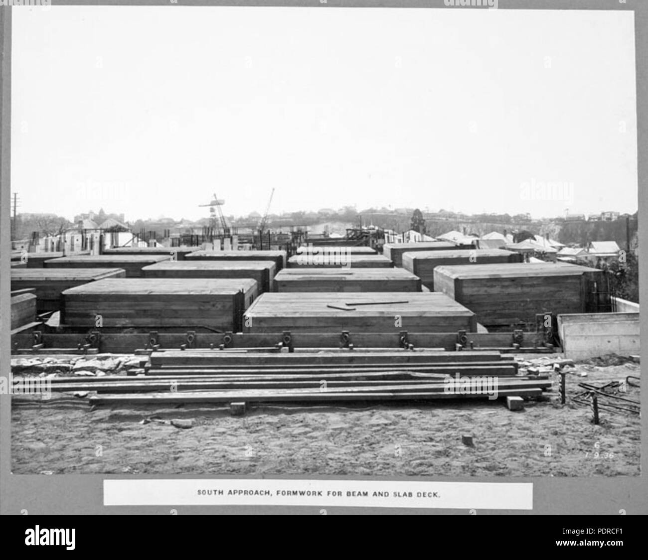 111 Archives de l'État du Queensland 3697 approche du sud pour coffrage de dalle et poutre Brisbane pont 1 Septembre 1936 Banque D'Images