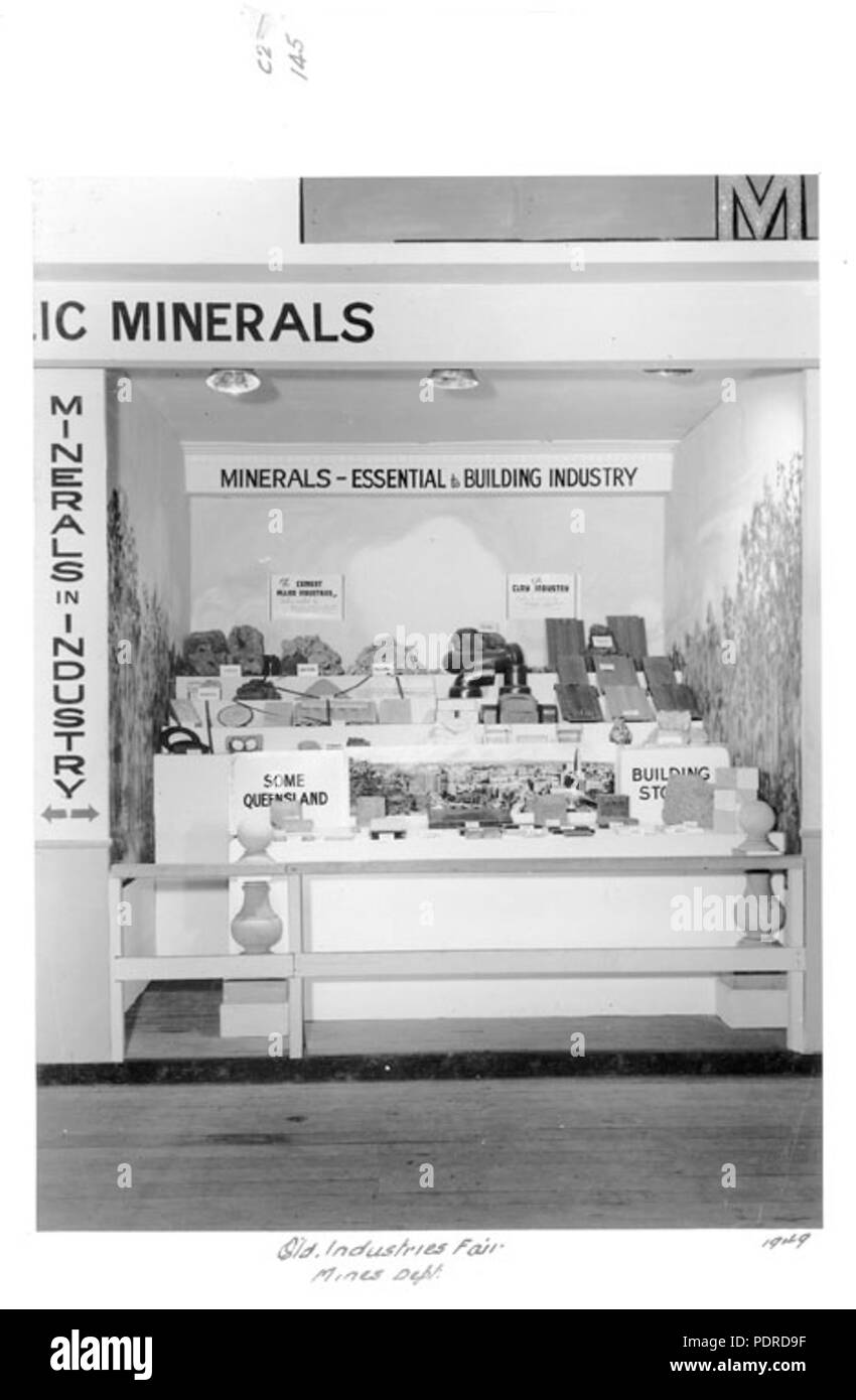 114 Archives de l'État du Queensland 4215 Ministère des Mines l'affichage à l'Industries Queensland juste 1949 Banque D'Images