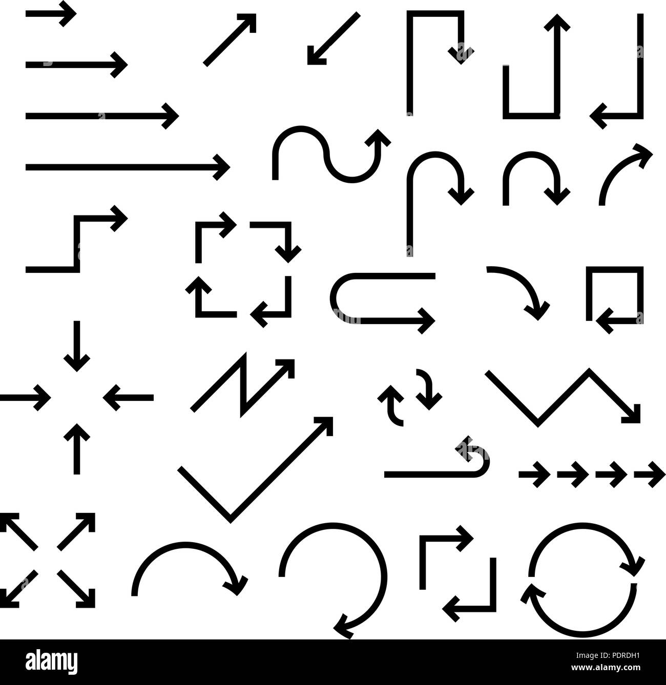 Jeu de flèches noires. Collection de signes web Illustration de Vecteur