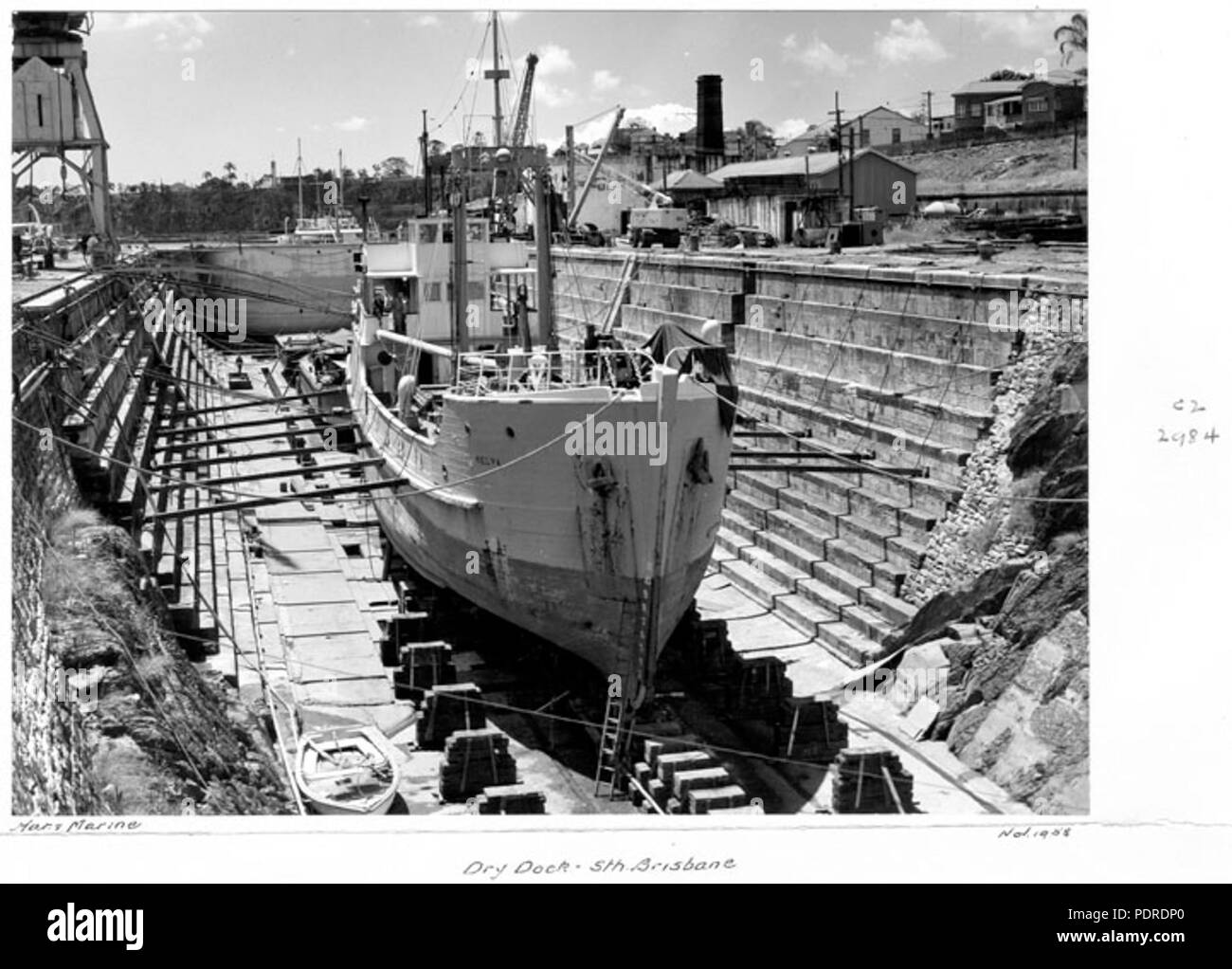 120 Archives de l'État du Queensland 6307 Dry Dock South Brisbane c 1958 Banque D'Images
