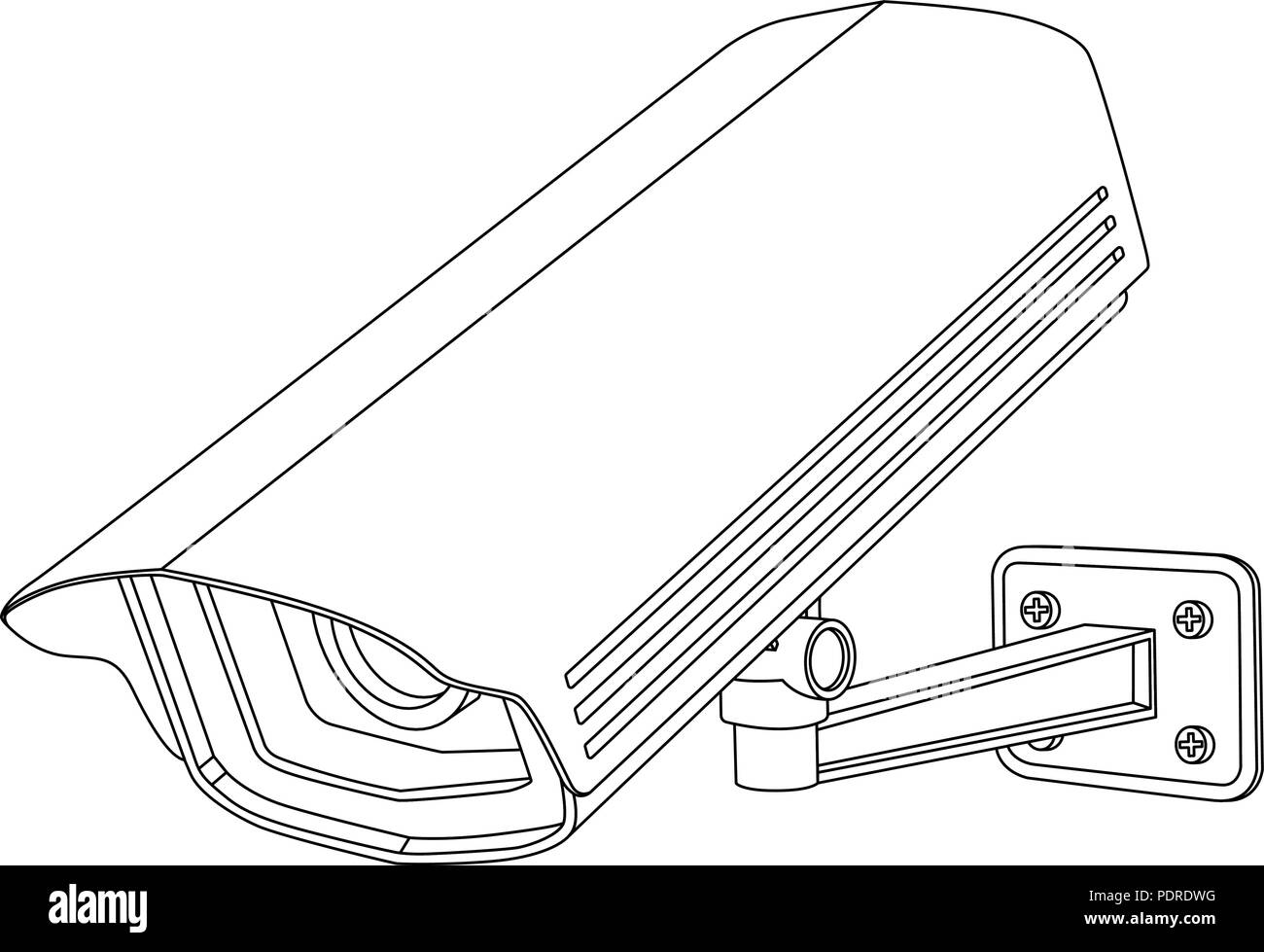 Caméra de sécurité CCTV. Silhouette Illustration de Vecteur