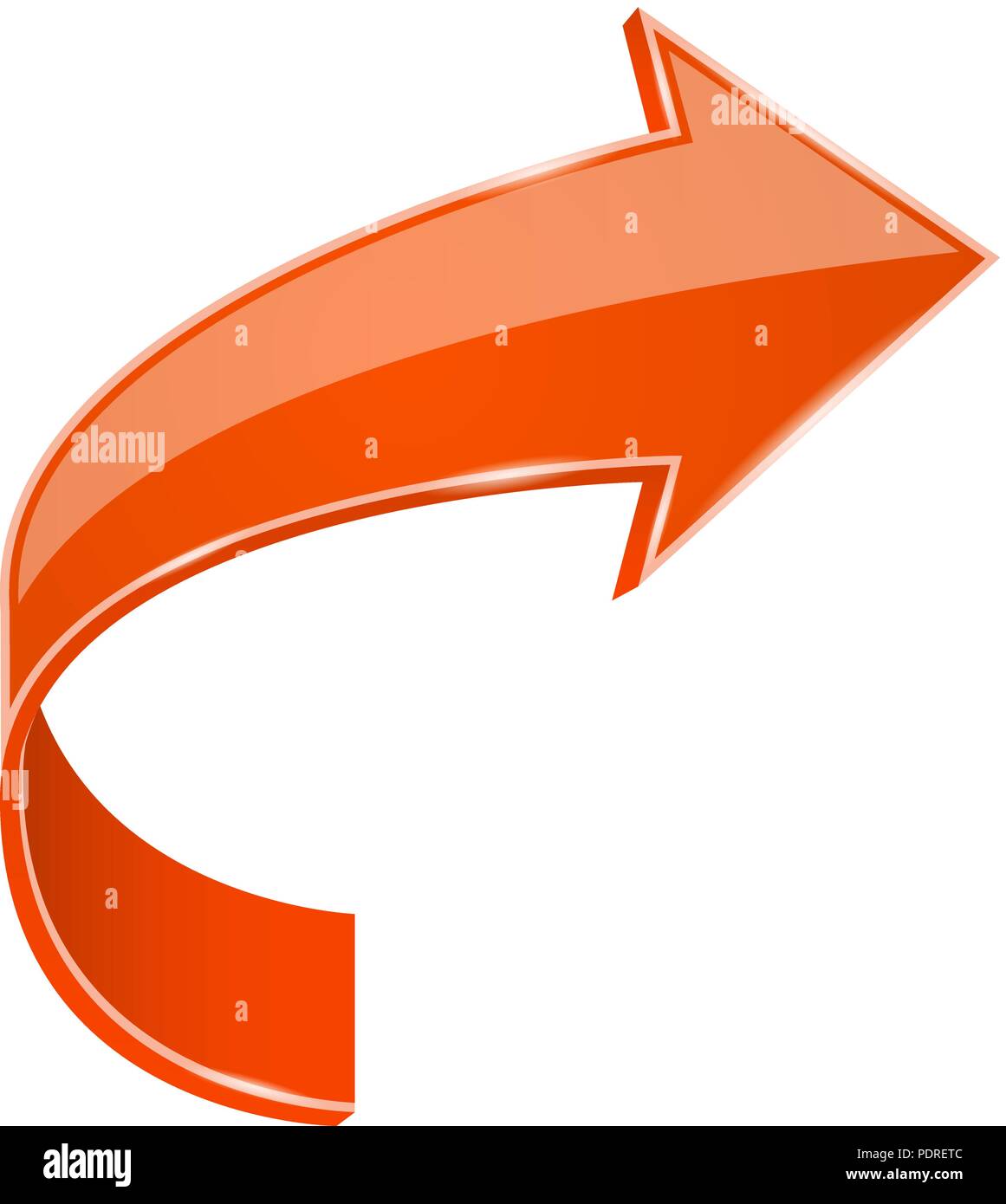 Bent Arrow Orange. Signe 3d Illustration de Vecteur