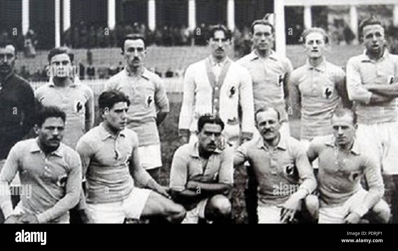 L'équipe nationale de football français 135 Jeux Olympiques - 1920 Banque D'Images