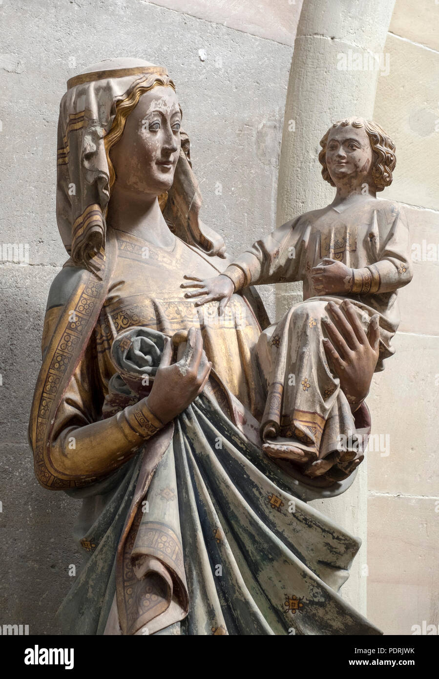 Maria mit dem Genre, Ende 13. Jahrhundert Banque D'Images