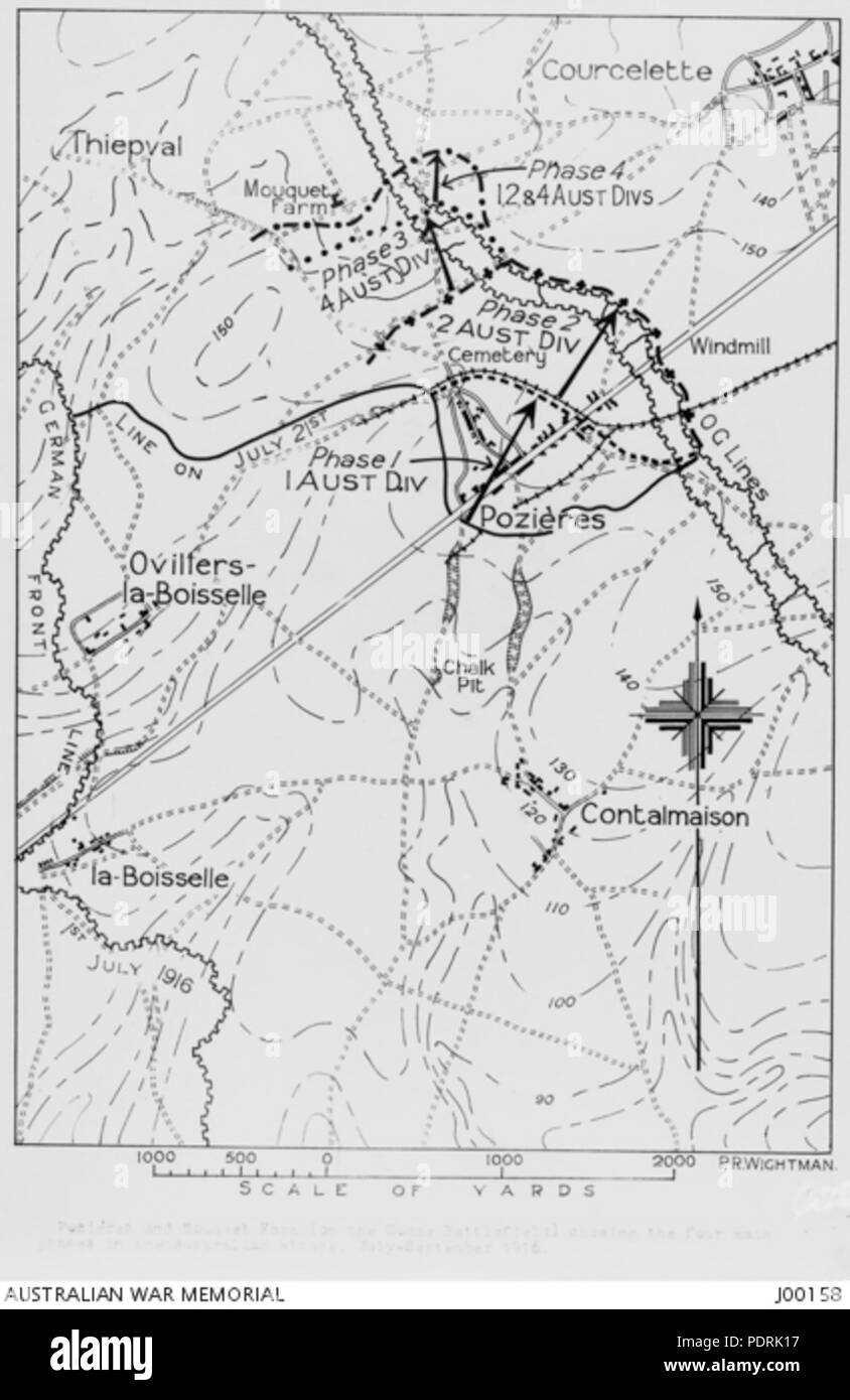 98 Carte Pozieres J00158 Banque D'Images