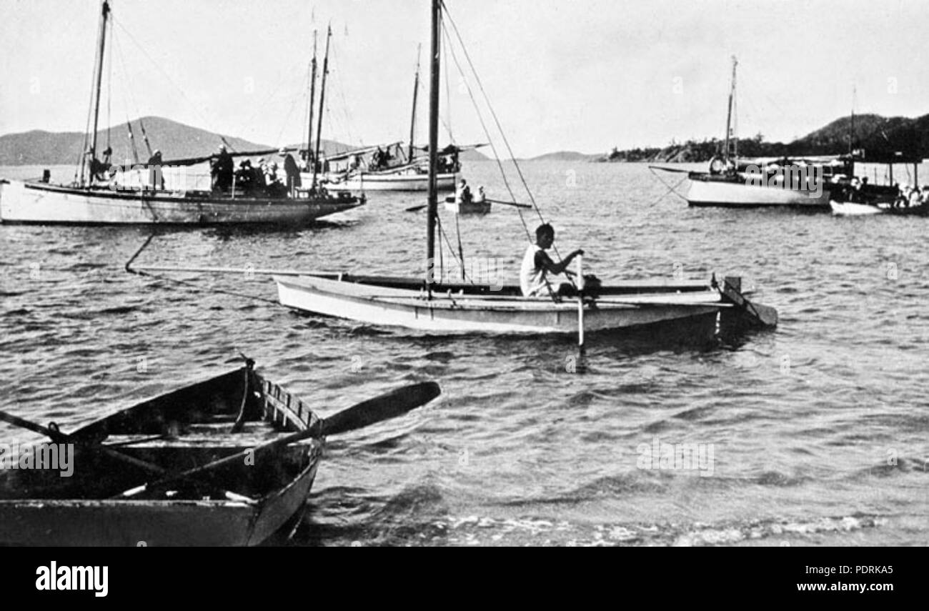 100 Archives de l'État du Queensland 1001 Nouvelle Galles du Sud et Victorian School Girls Party embarquement à Lindeman Island Septembre 1931 Banque D'Images