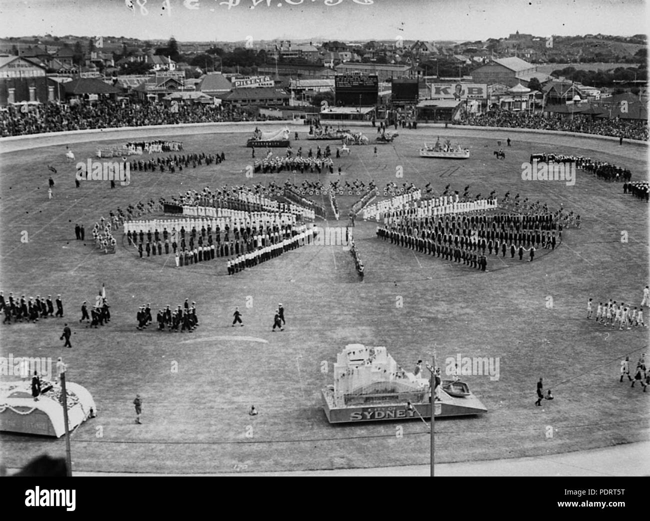 SLNSW 137 185539 Grand Parade de la Visite royale 1934 Sydney Showground Banque D'Images
