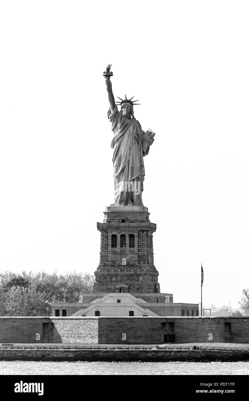 Statue de la liberté, New York City, USA. Photo en noir et blanc. Banque D'Images