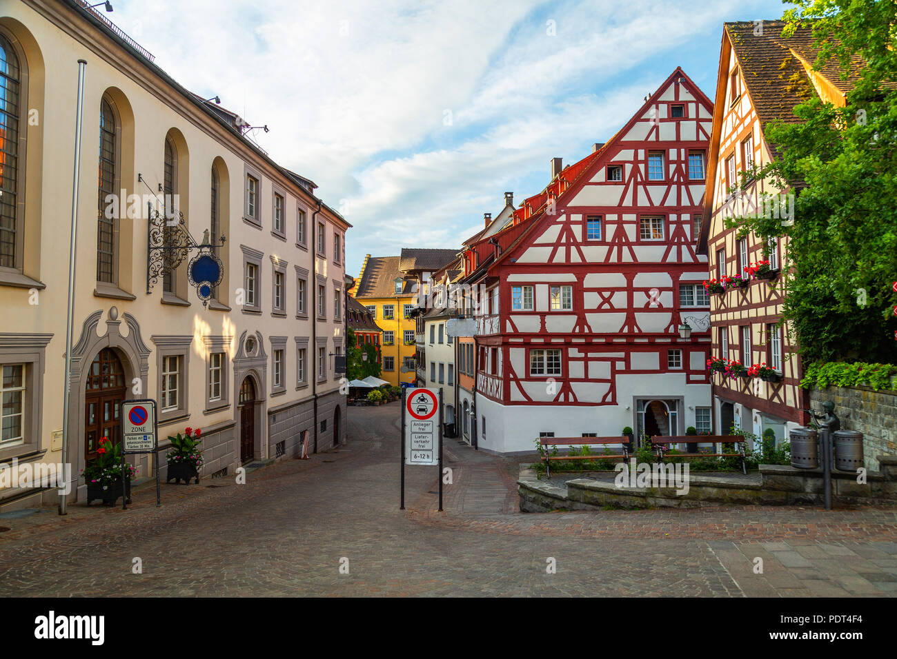 Meersburg, une ville dans le sud-ouest de l'état allemand de Bade-Wurtemberg. Sur les rives du lac de Constance (Bodensee), c'est entourée de vignes Banque D'Images