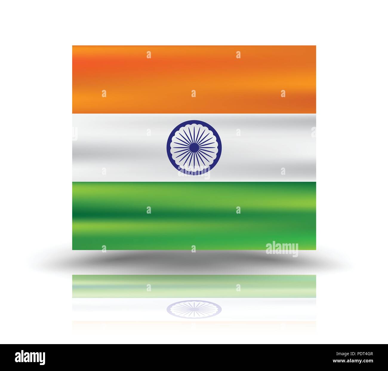 Vector illustration de mesh gradient drapeau indien avec happy independence day lettrage pour le jour de l'indépendance indienne. Illustration de Vecteur