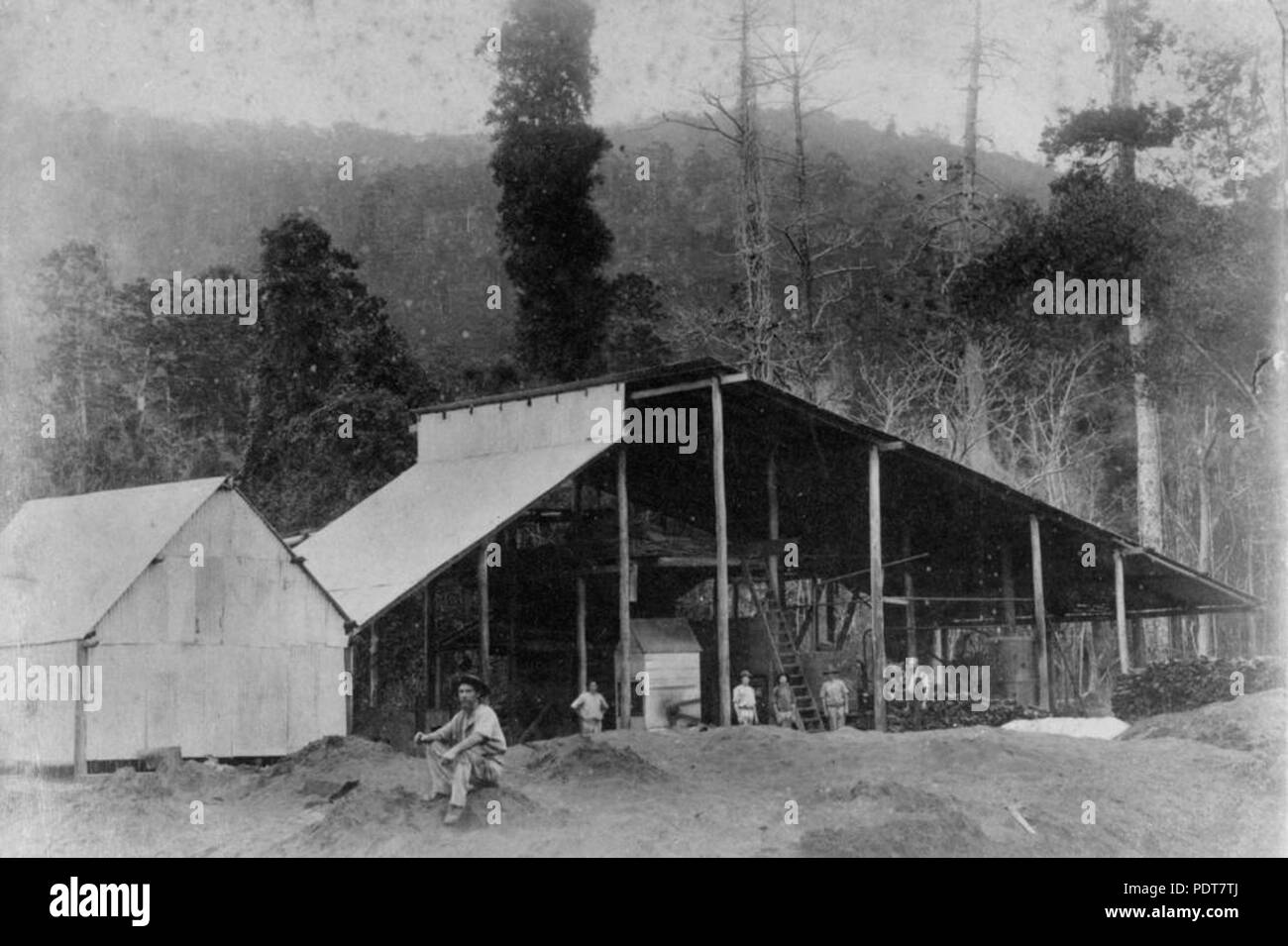 244 1 180627 StateLibQld Mining in Biggenden, 1893 Banque D'Images