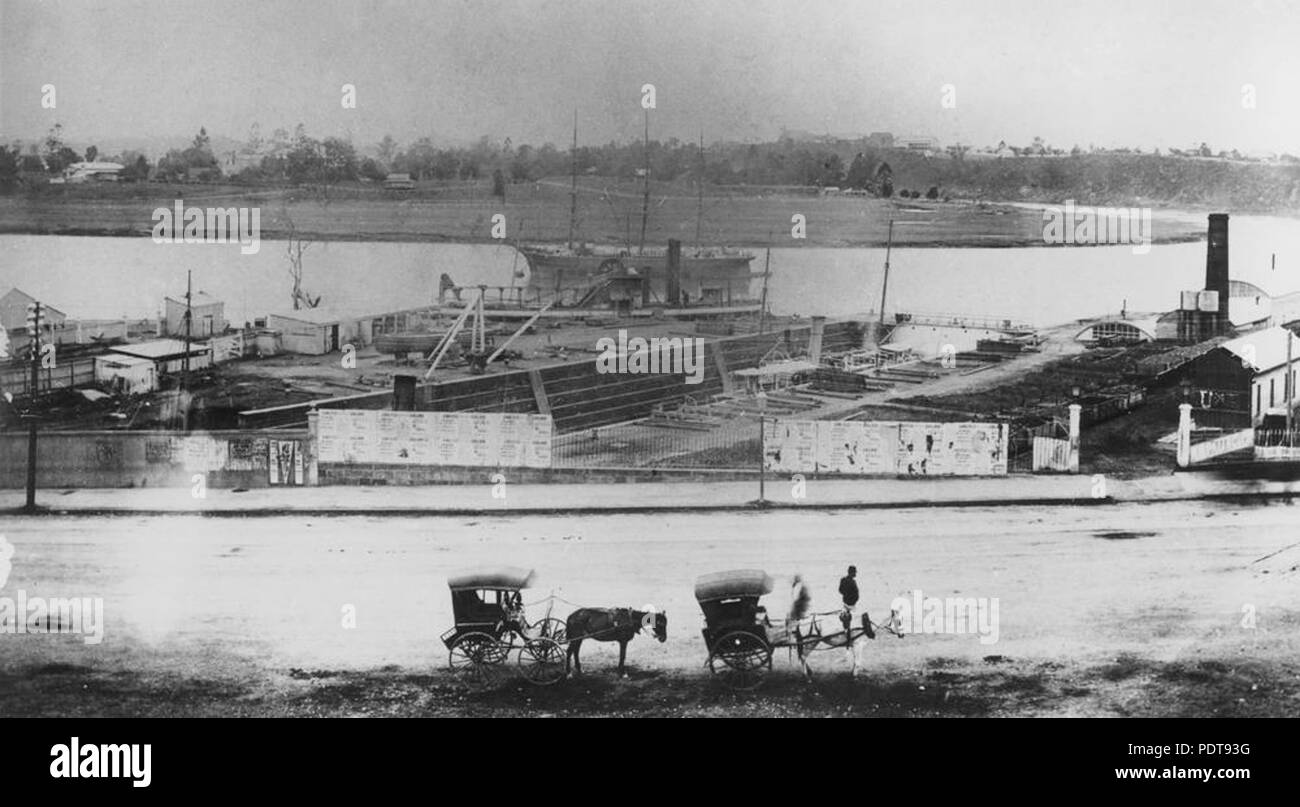 263 1 389825 StateLibQld Dry Dock à South Brisbane, ca. 1890 Banque D'Images