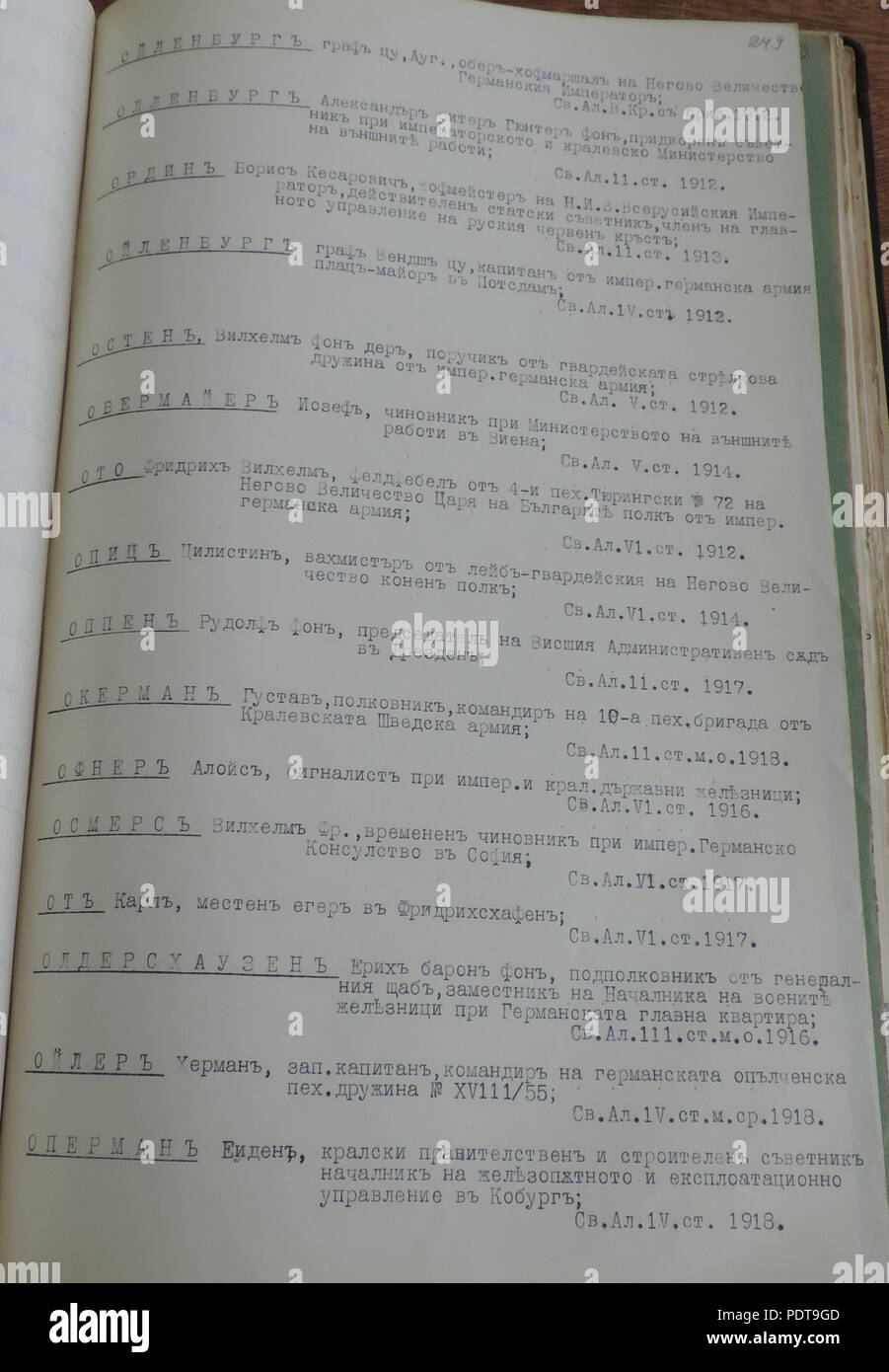 58 BASA-3K-2-123-249-bénéficiaires de l'Ordre de Saint Alexandre, 1912-1935 Banque D'Images