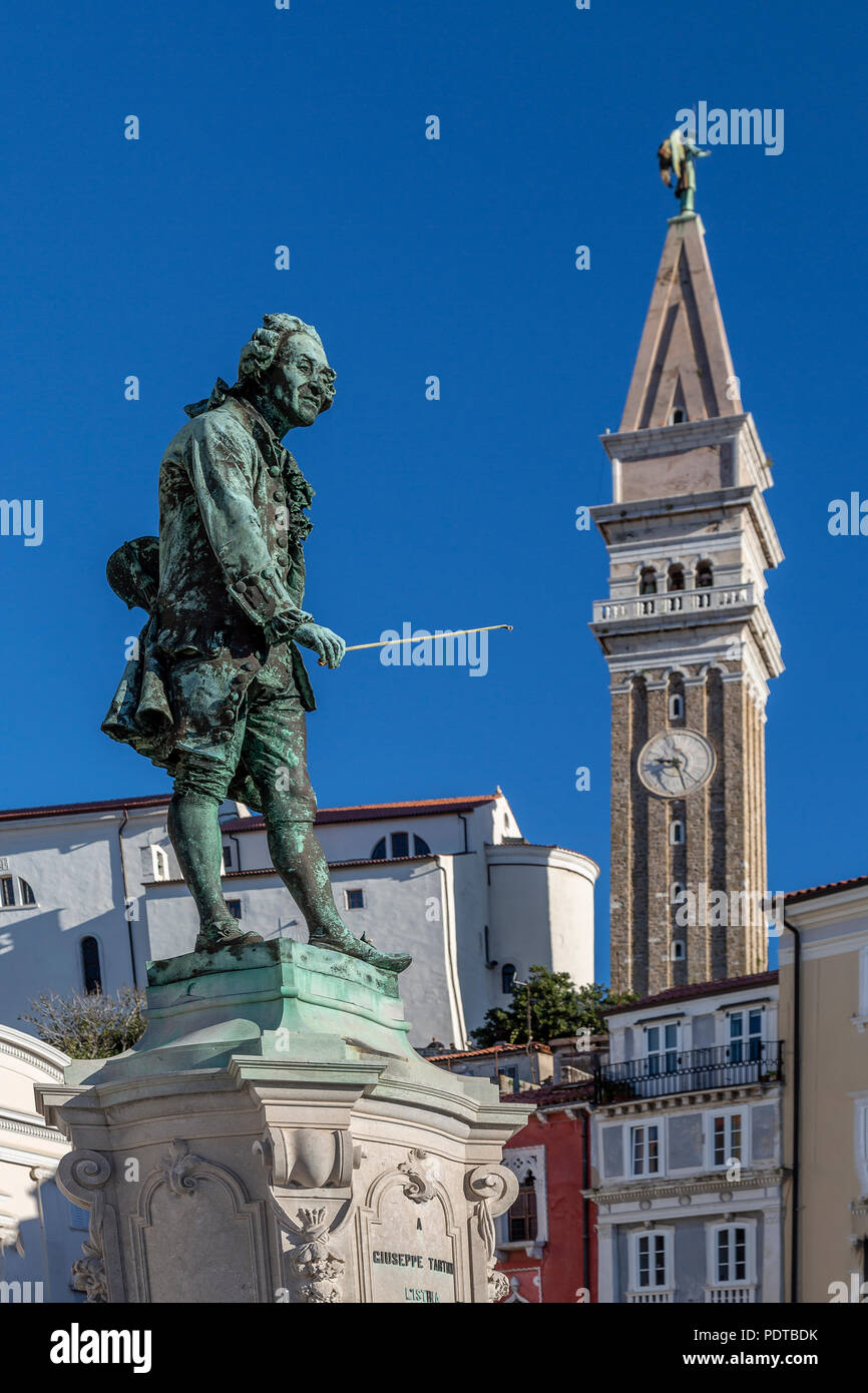 Statue de Giuseppe Tartin Banque D'Images