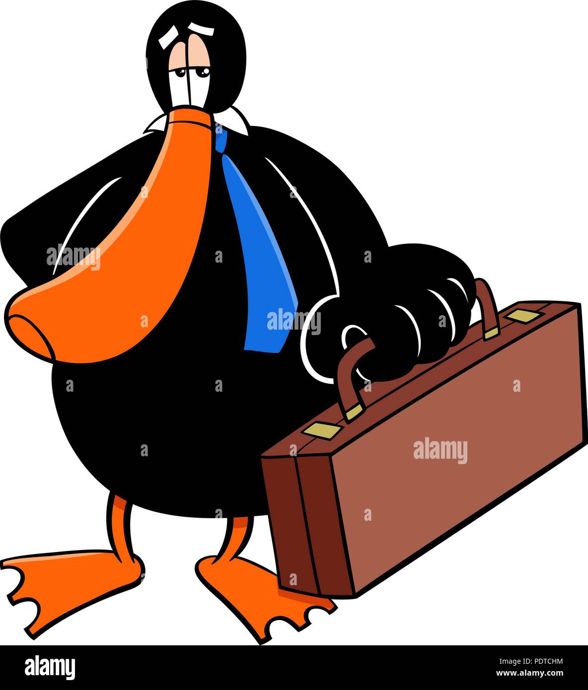 Cartoon Illustration de l'homme d'un caractère Animal Canard Illustration de Vecteur
