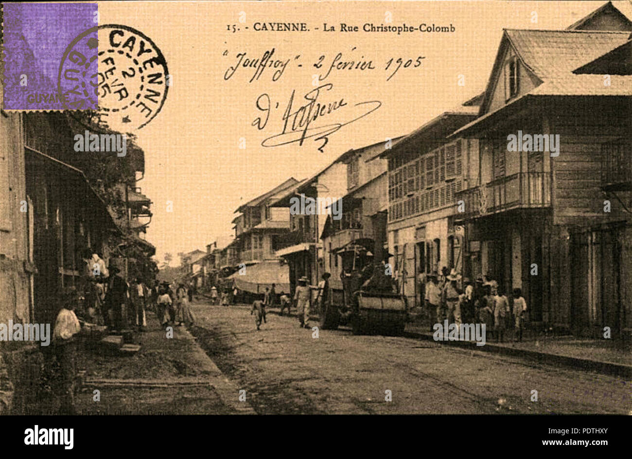 97 rue Christophe Colomb de Cayenne Banque D'Images