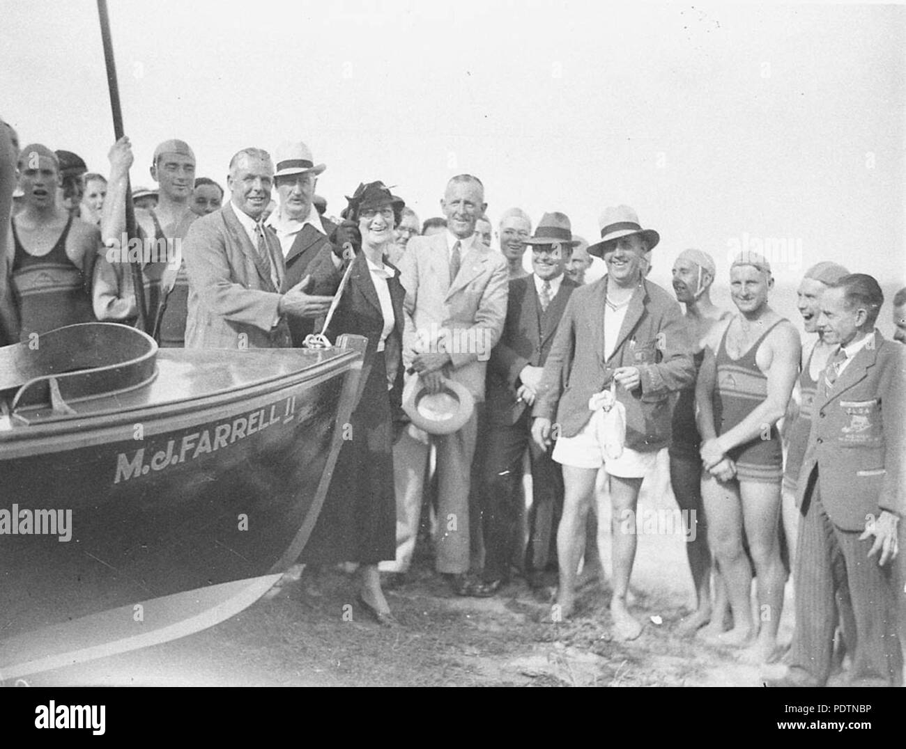 194 SLNSW 9503 Baptême du bateau surf Cronulla Nord MJ Farrell II Banque D'Images