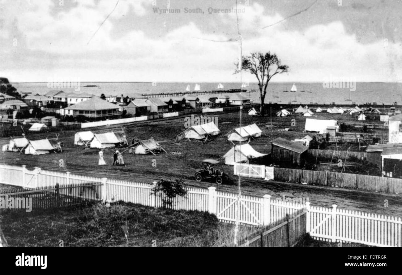 202 105804 StateLibQld 1 terrain de camping à Wynnum Central, ca. 1915 Banque D'Images