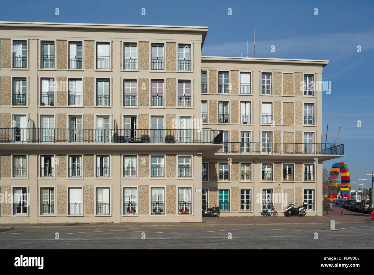 Bloc appartement emblématique conçu par Auguste Perret au Havre, Normandie, France Banque D'Images