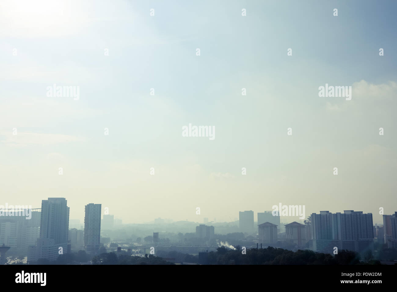 Journée chaude et brumeuse Cityscape de Shah Alam Banque D'Images