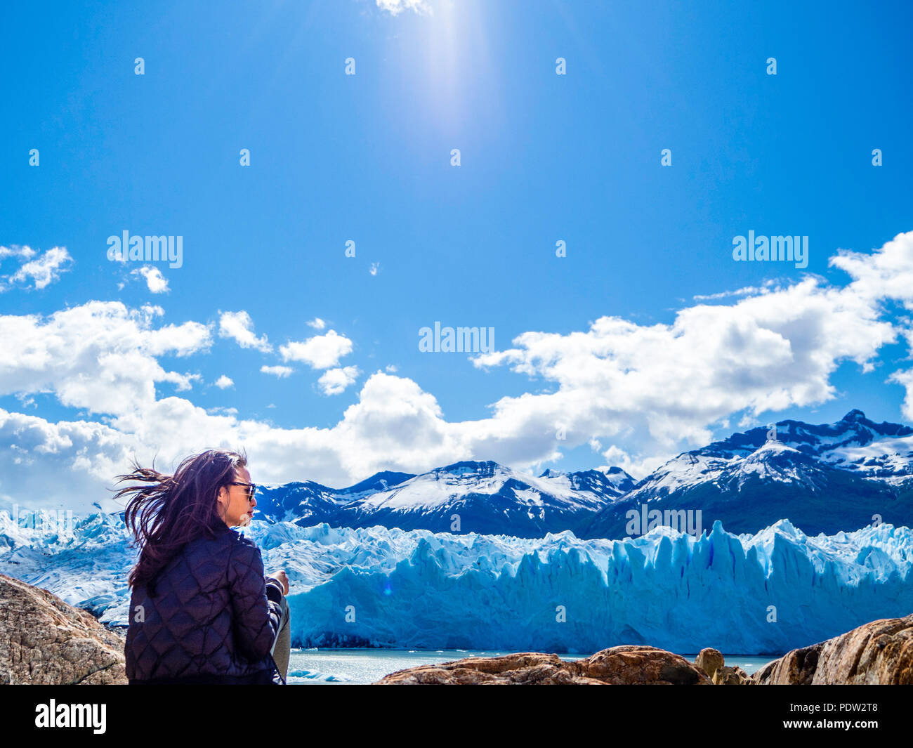 Les tons de bleus dans le Parc National Los Glaciares en Argentine Banque D'Images