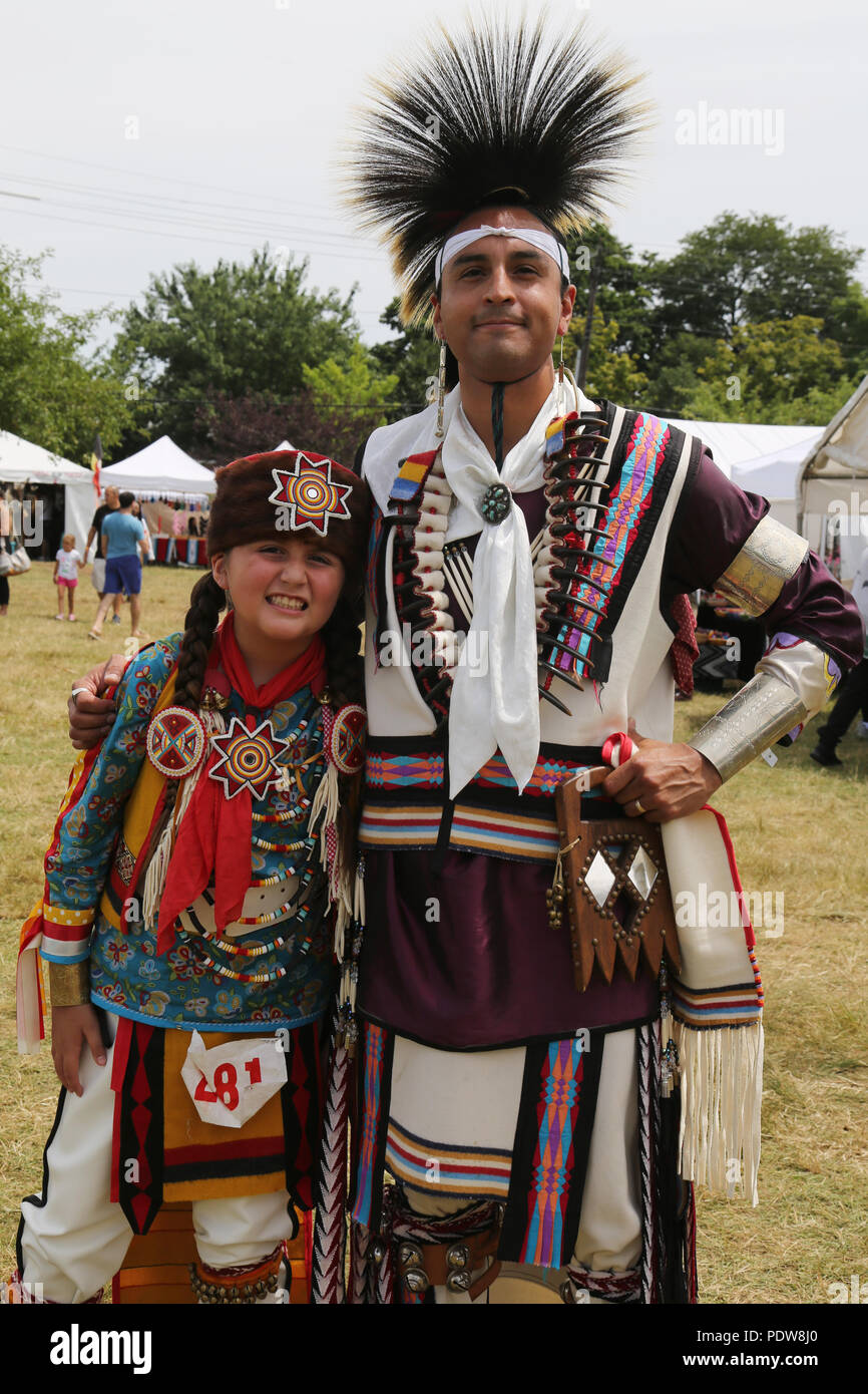 Native American non identifiés au cours de la famille 40th Annual Powwow indien américain Thunderbird Banque D'Images