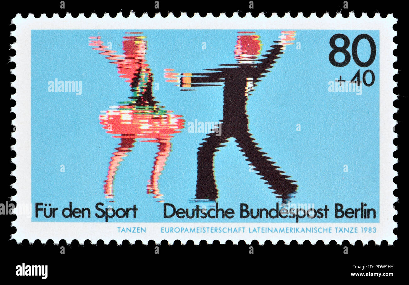 Timbre allemand (Berlin : 1983) : 'Fur den Sport' (charité stamp le financement du sport) La danse de salon Banque D'Images