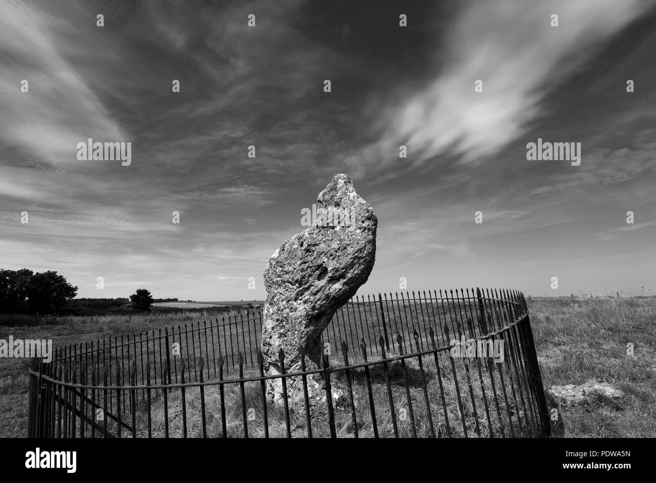 Les rois de la pierre, Rollright Stones, près de Chipping Norton, Oxfordshire, Angleterre. Banque D'Images
