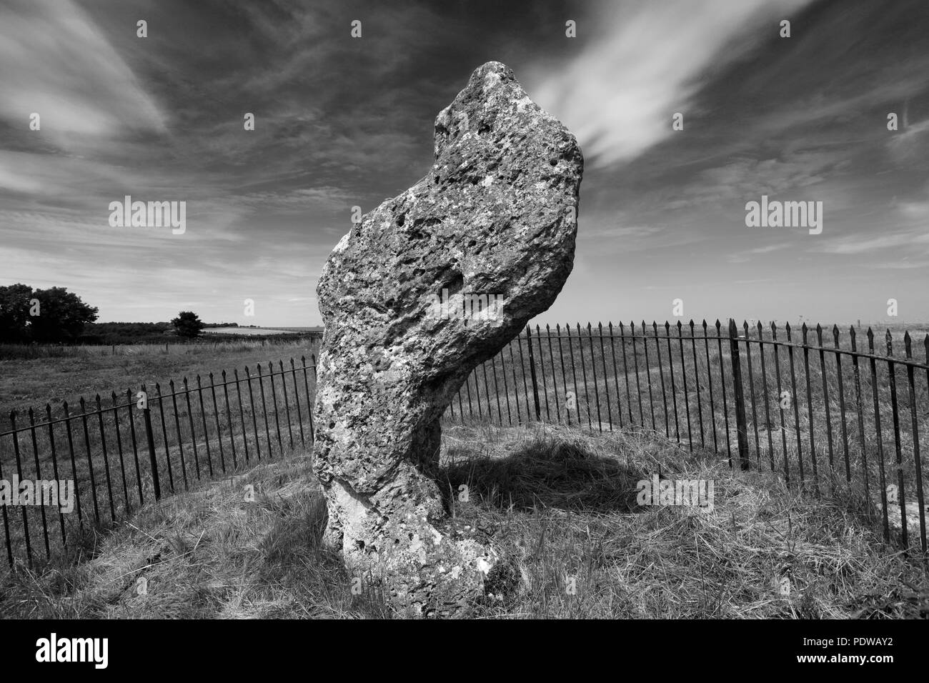 Les rois de la pierre, Rollright Stones, près de Chipping Norton, Oxfordshire, Angleterre. Banque D'Images
