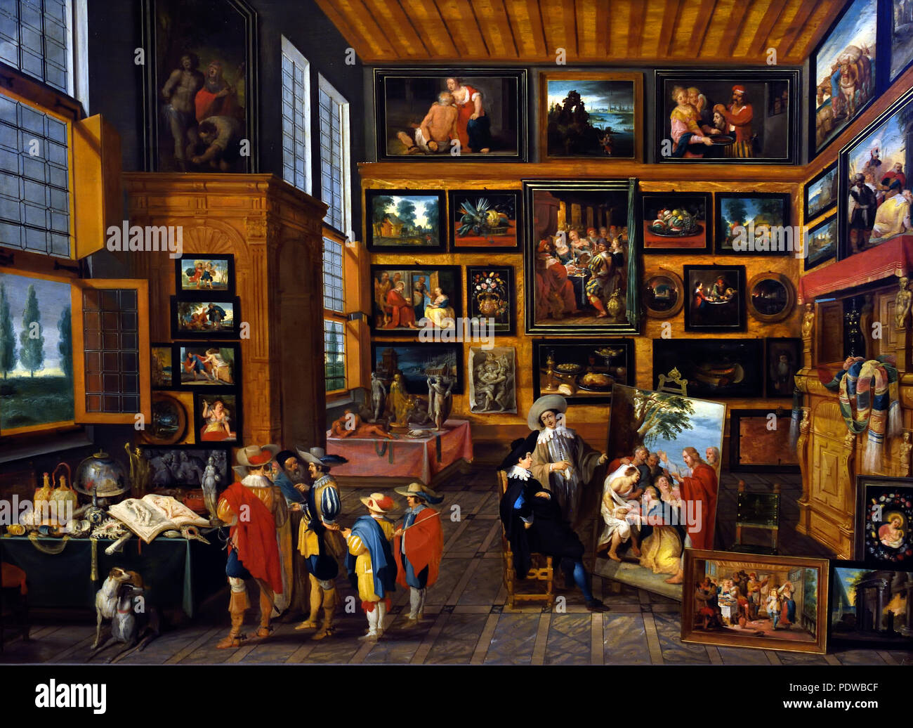 Art et antiquités cabinet 1630 par Hans III. Jordaens (autour de 1595 - 1643 Anvers) Cornelis de Baellieur (1607 - 1671) Anvers (figures), Belge, flamande, la Belgique Banque D'Images