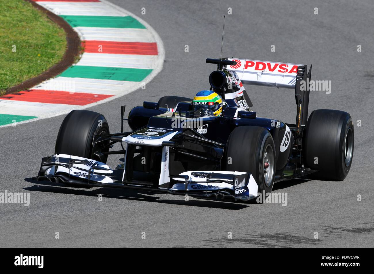 MUGELLO, ITALIE - Mai 2012 : Bruno Senna de Williams F1 courses au cours d'une session de formation sur le mai 2012 au circuit du Mugello en Italie. Banque D'Images